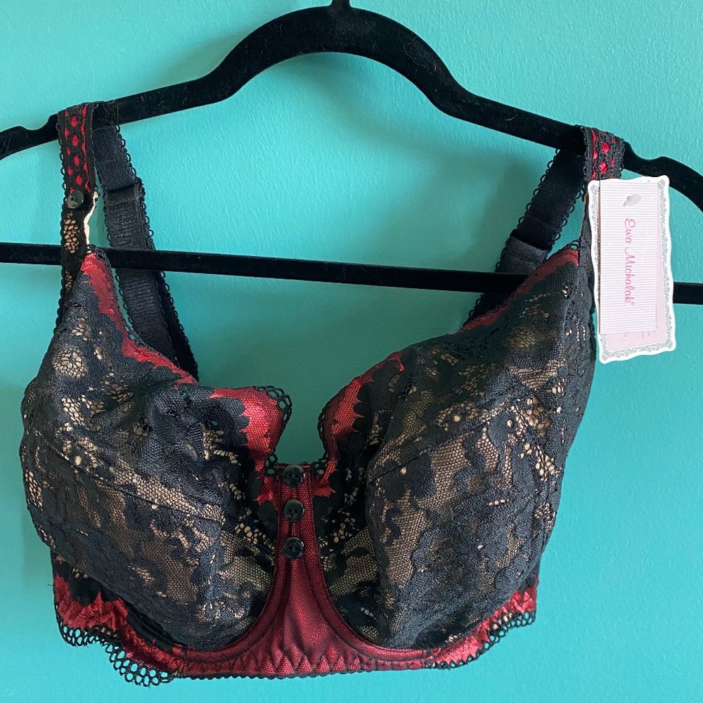 NWT Ewa Michalak BM Black/Red/Nude 80 H